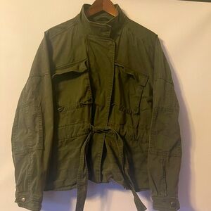 Gap brushed twill utility jacket, khaki, women's medium